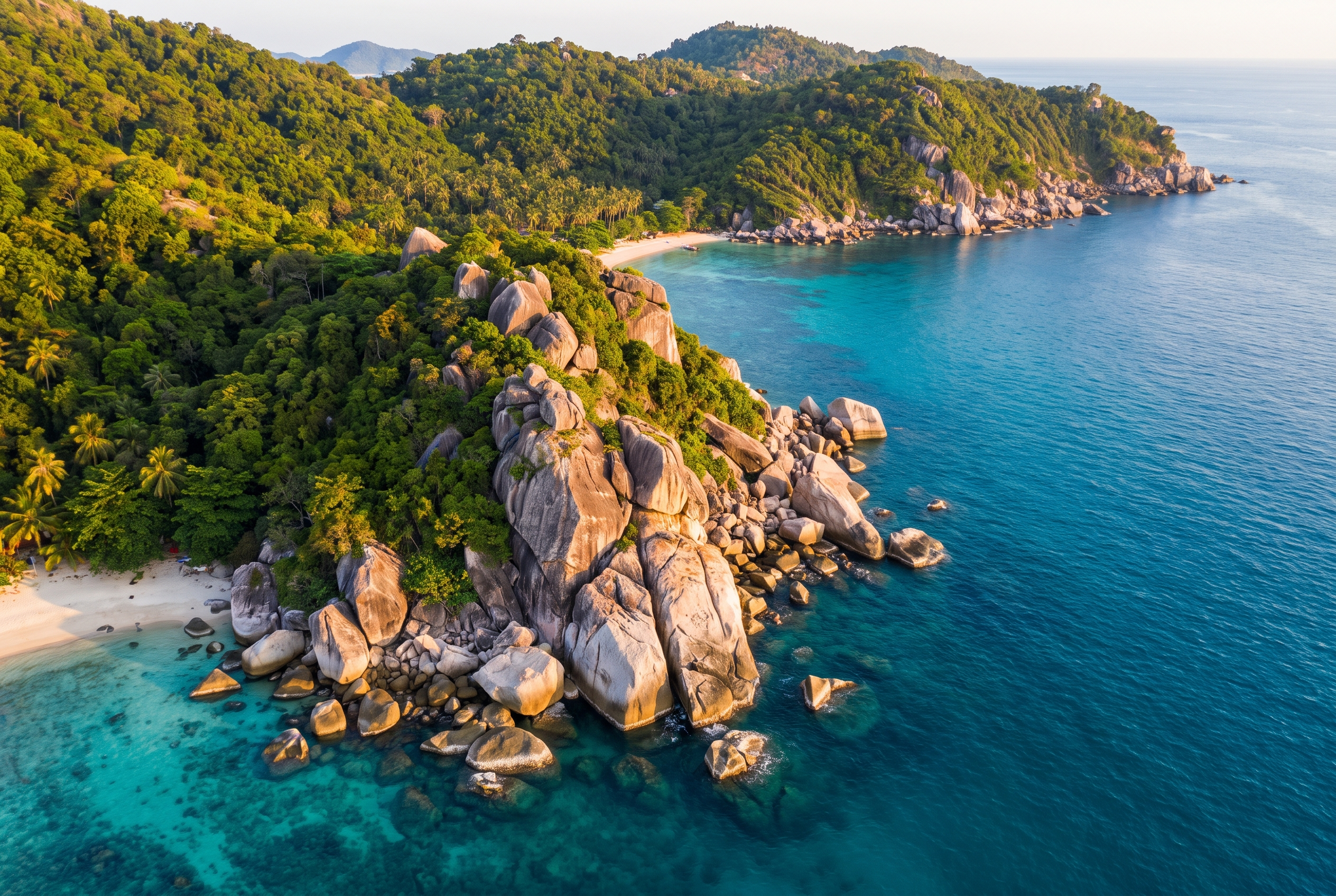 Koh Tao island coastline from above